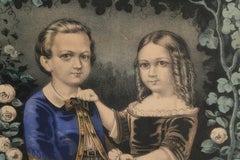 Boy and Girl, Hand-Colored Lithograph by Currier & Ives