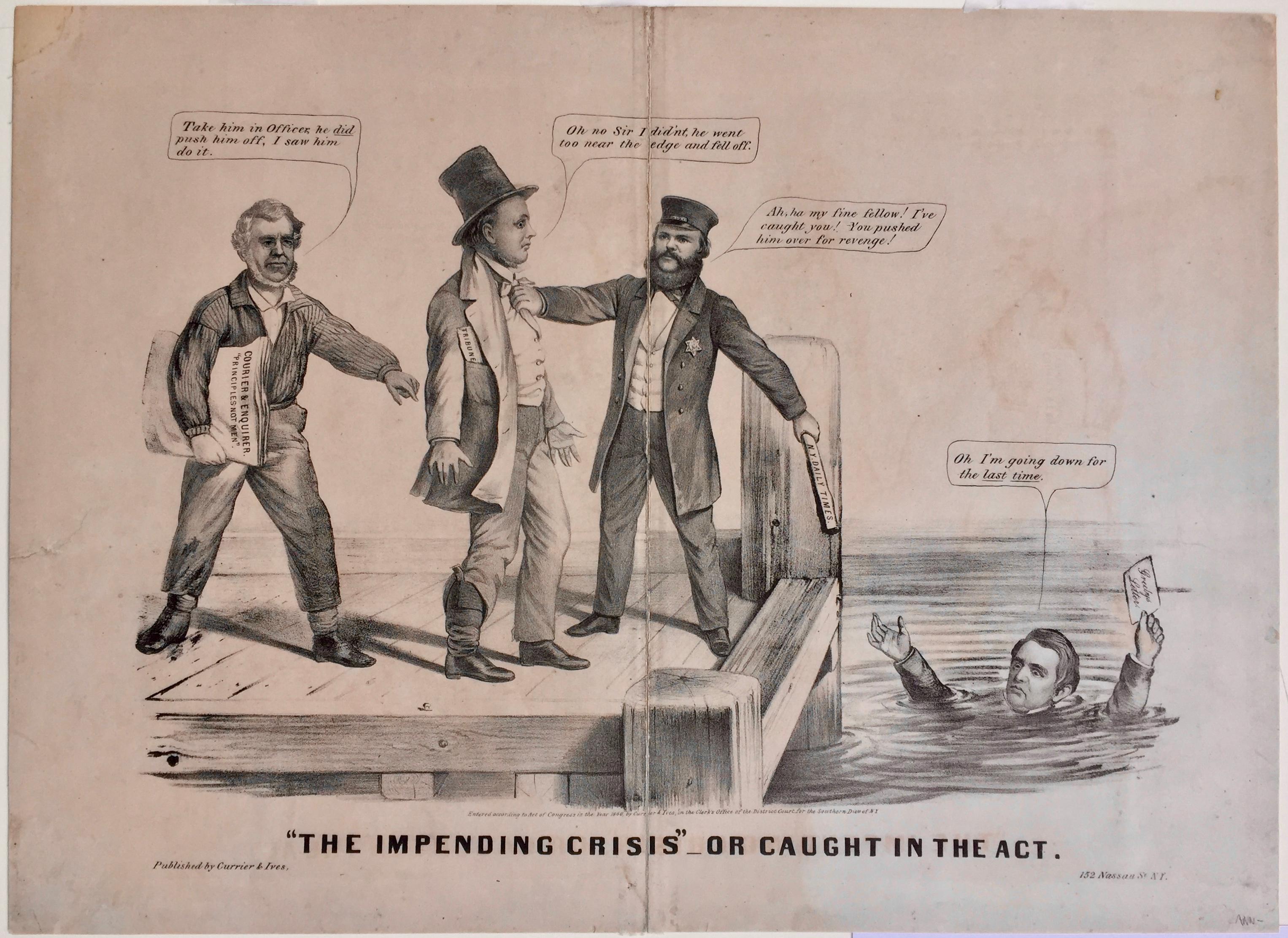 CURRIER & IVES - CAMPAGNA ELETTORALE DI LINCOLN DEL 1860 - Figurative Print Marrone di Currier & Ives