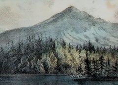 "In the Northern Wilds Trapping Beaver, " Hand-Colored Litho. by Currier & Ives