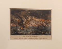 "The Burning of Chicago"  Currier and Ives, Water and Urban Landscape Print
