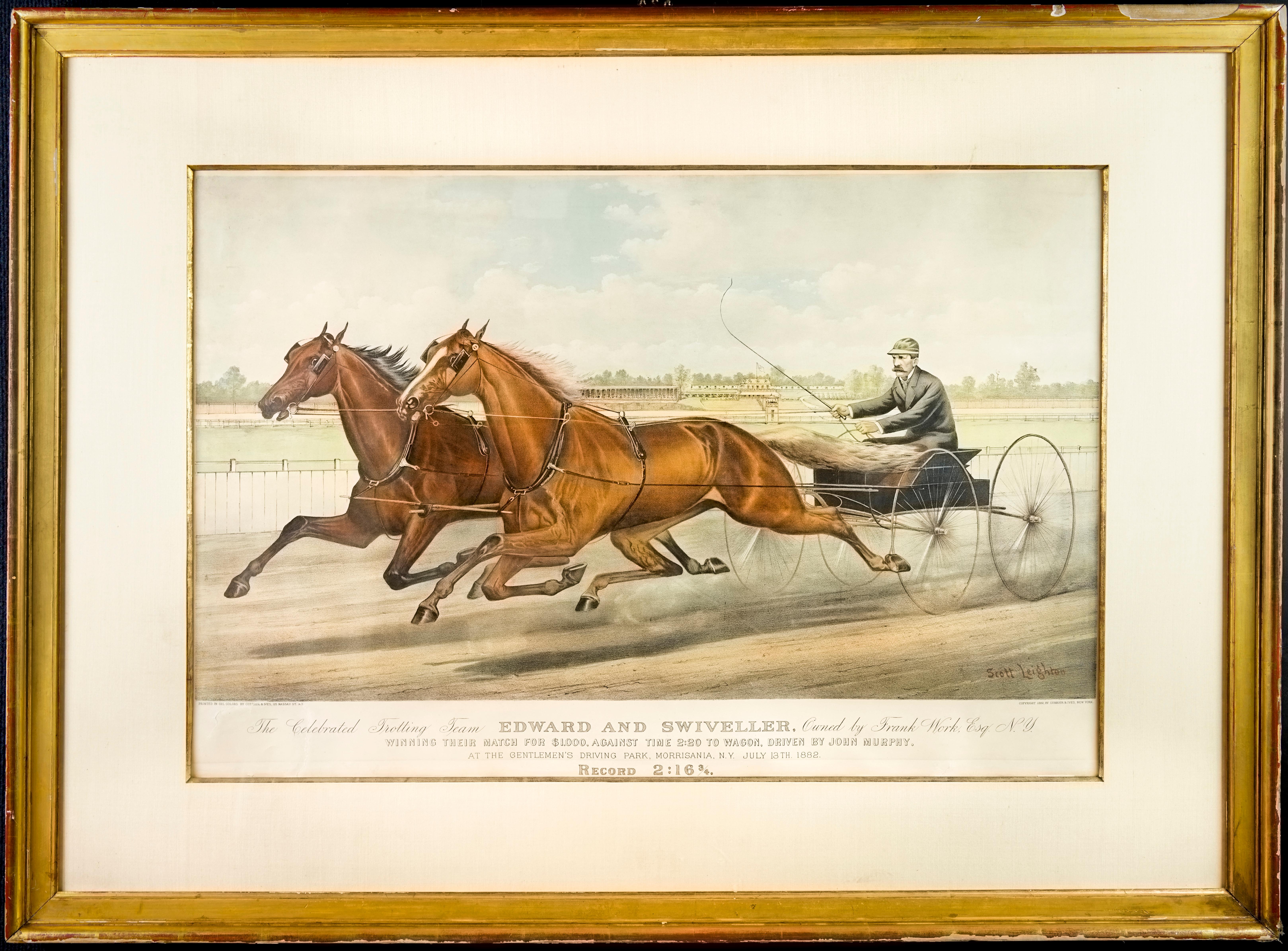 Currier & Ives Animal Print - The Celebrated Trotting Team Edward and Swiveller