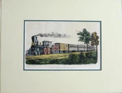 The Express Train veröffentlicht von Currier & Ives Original-Lithographie
