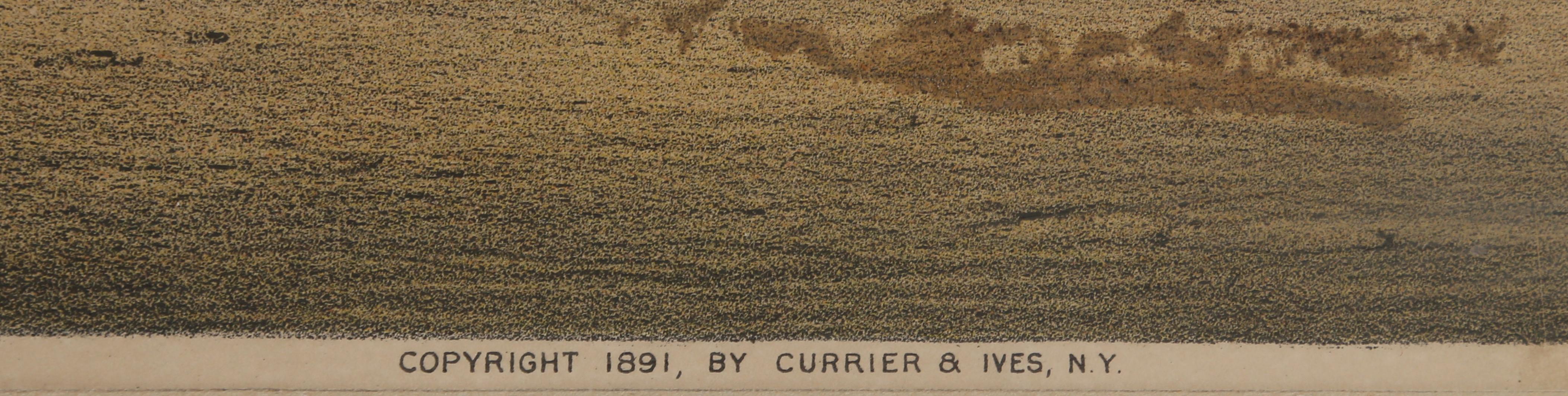 El Gran Corredor Kingston de Spendthrift, litografía de Currier & Ives 1891 en venta 1