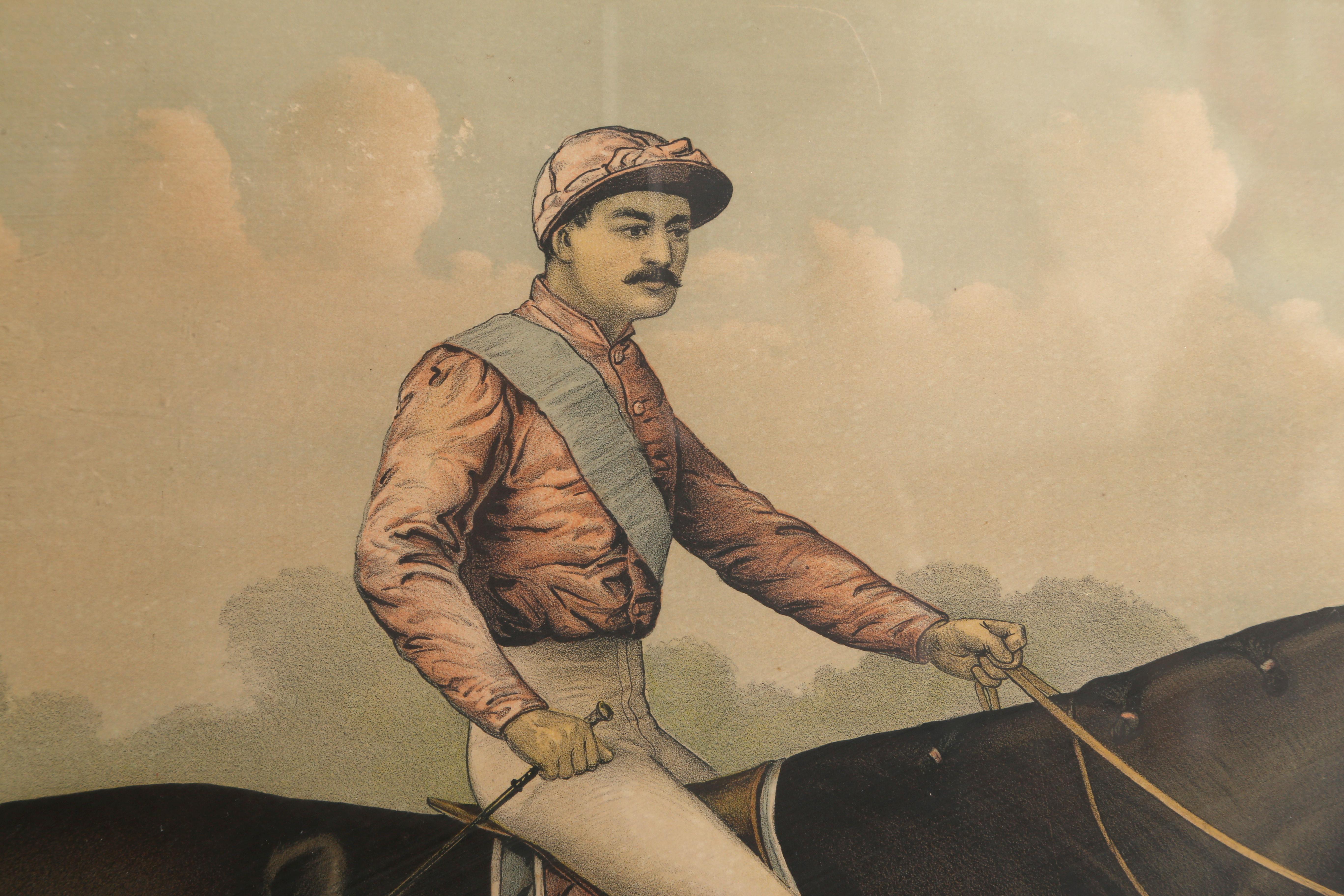 El Gran Corredor Kingston de Spendthrift, litografía de Currier & Ives 1891 en venta 3