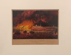 "The Great Fire of Boston" Currier & Ives, Urban landscape late 19th century