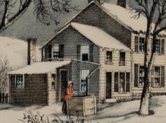 "Winter Morning in the Country, " Hand-Colored Lithograph by Currier & Ives