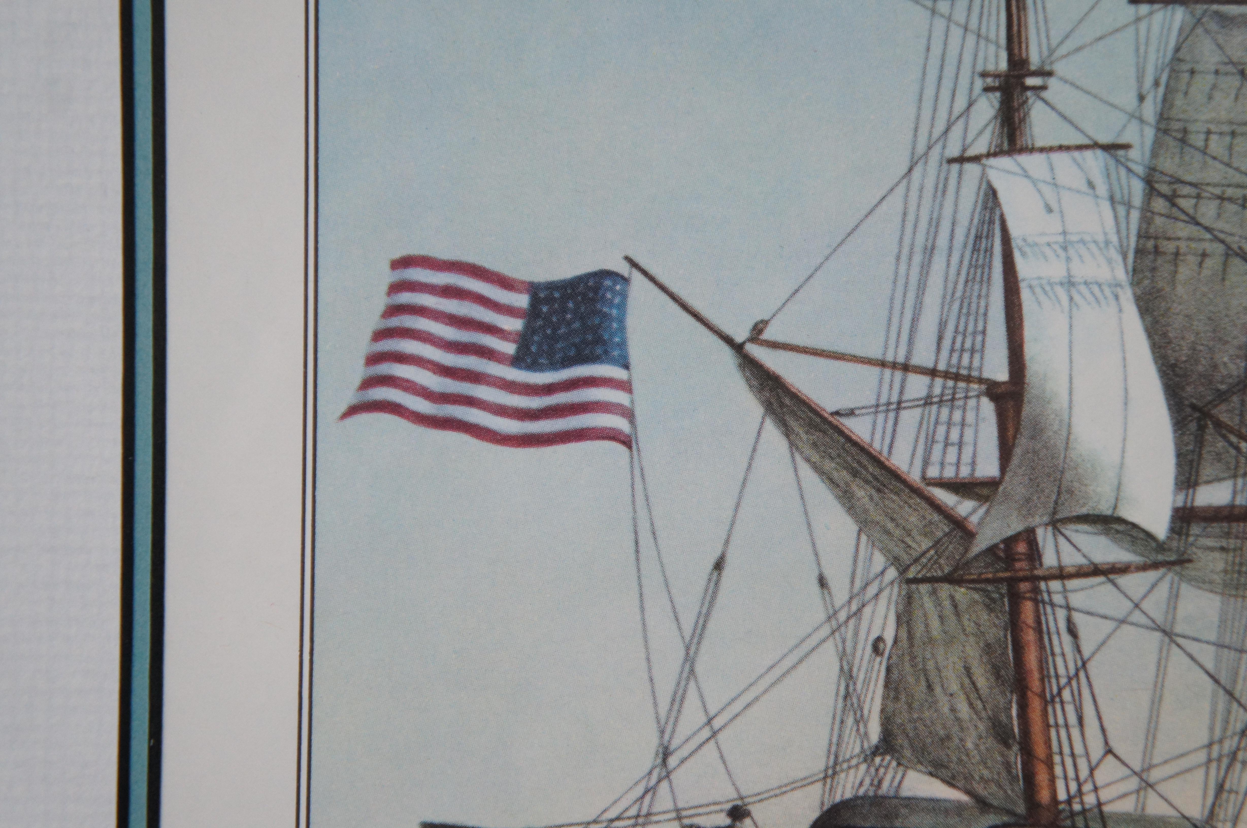 Impression de bateau de pêche maritime américaine de 21 pouces Currier & Ives American Whaler en vente 3