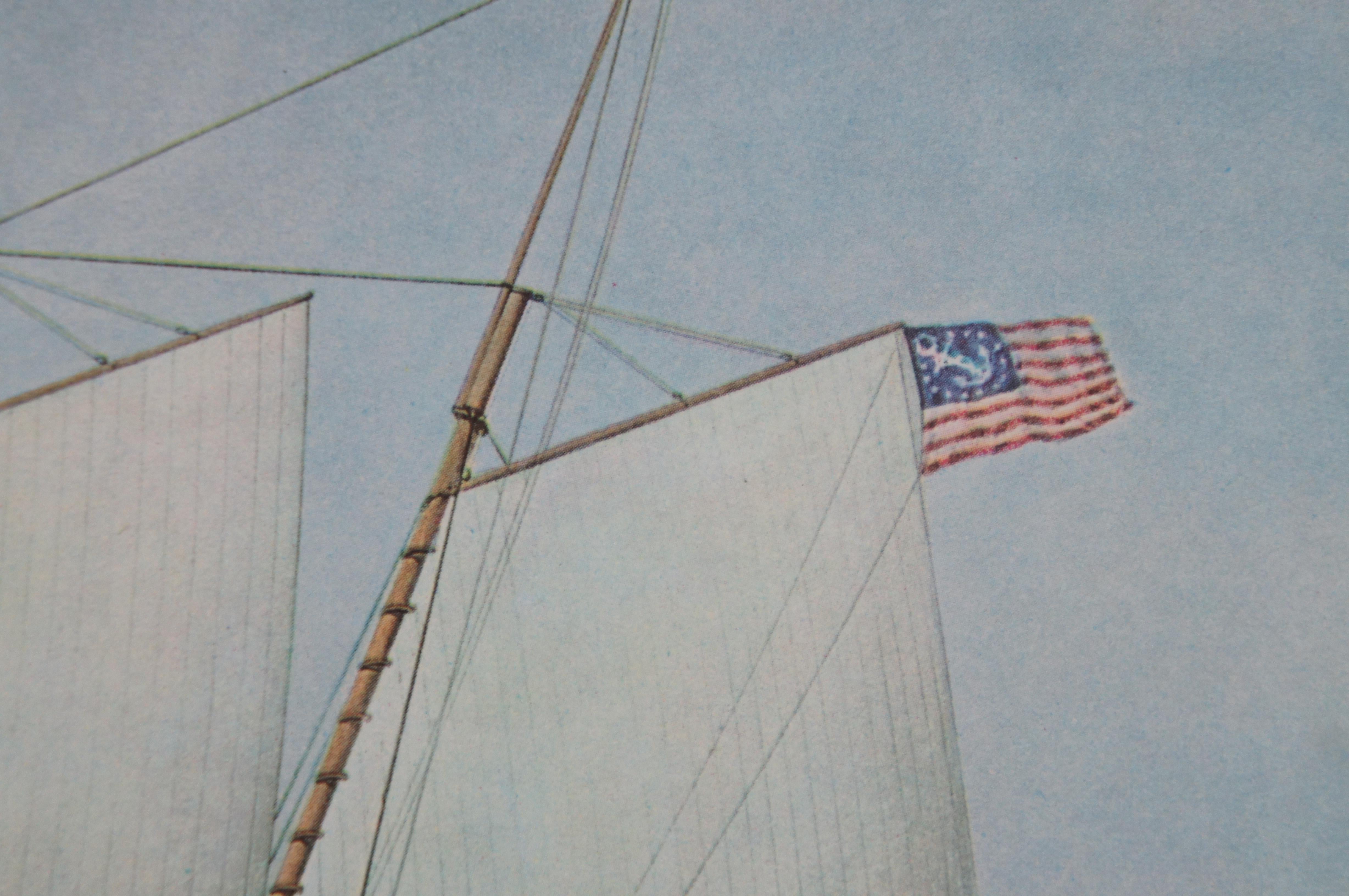 Currier & Ives C. Parsons The Yacht Haze 87 Tons Nautical Maritime Print 21