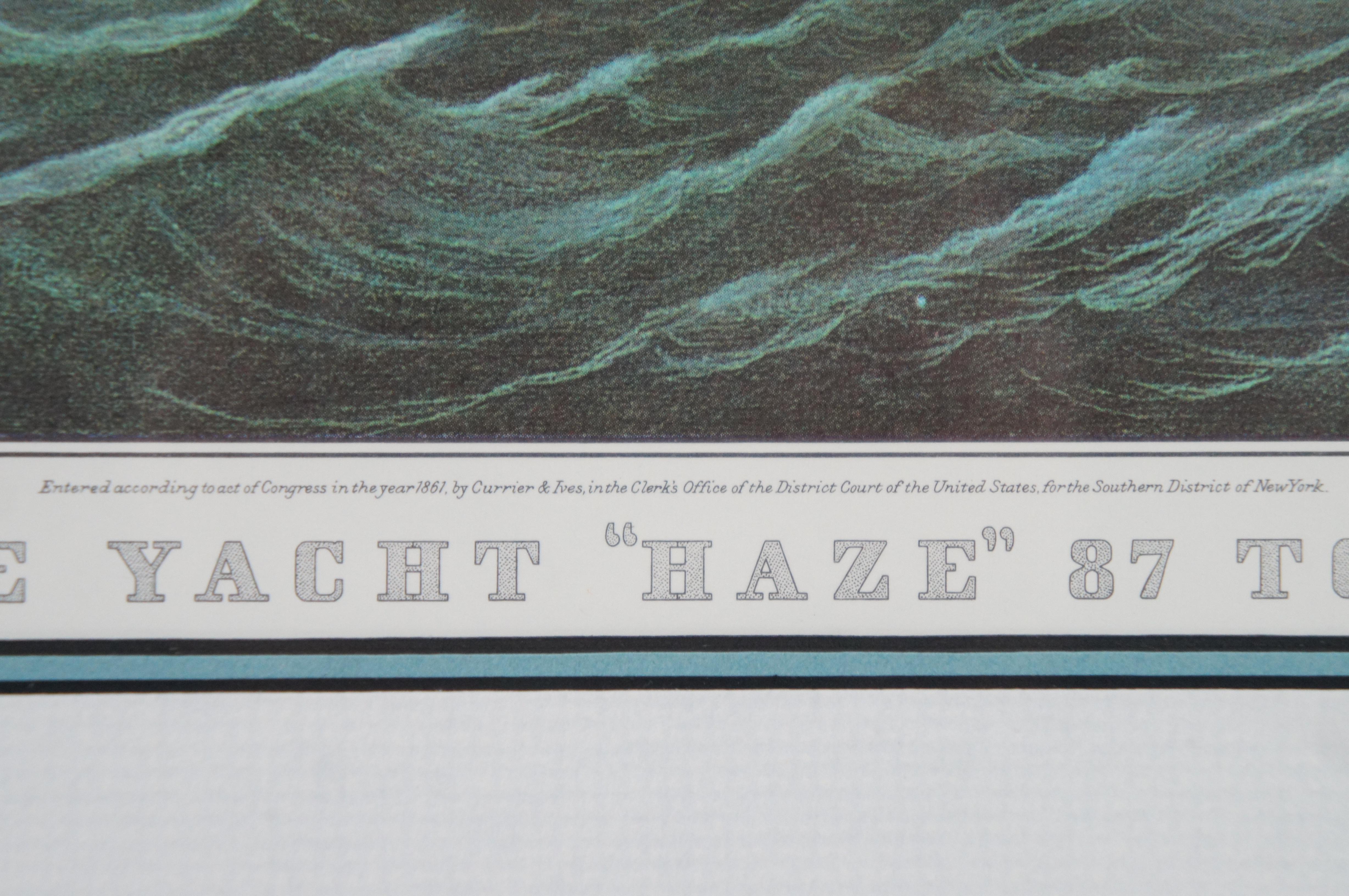 Currier & Ives C. Parsons The Yacht Haze 87 Tons Nautical Maritime Print 21