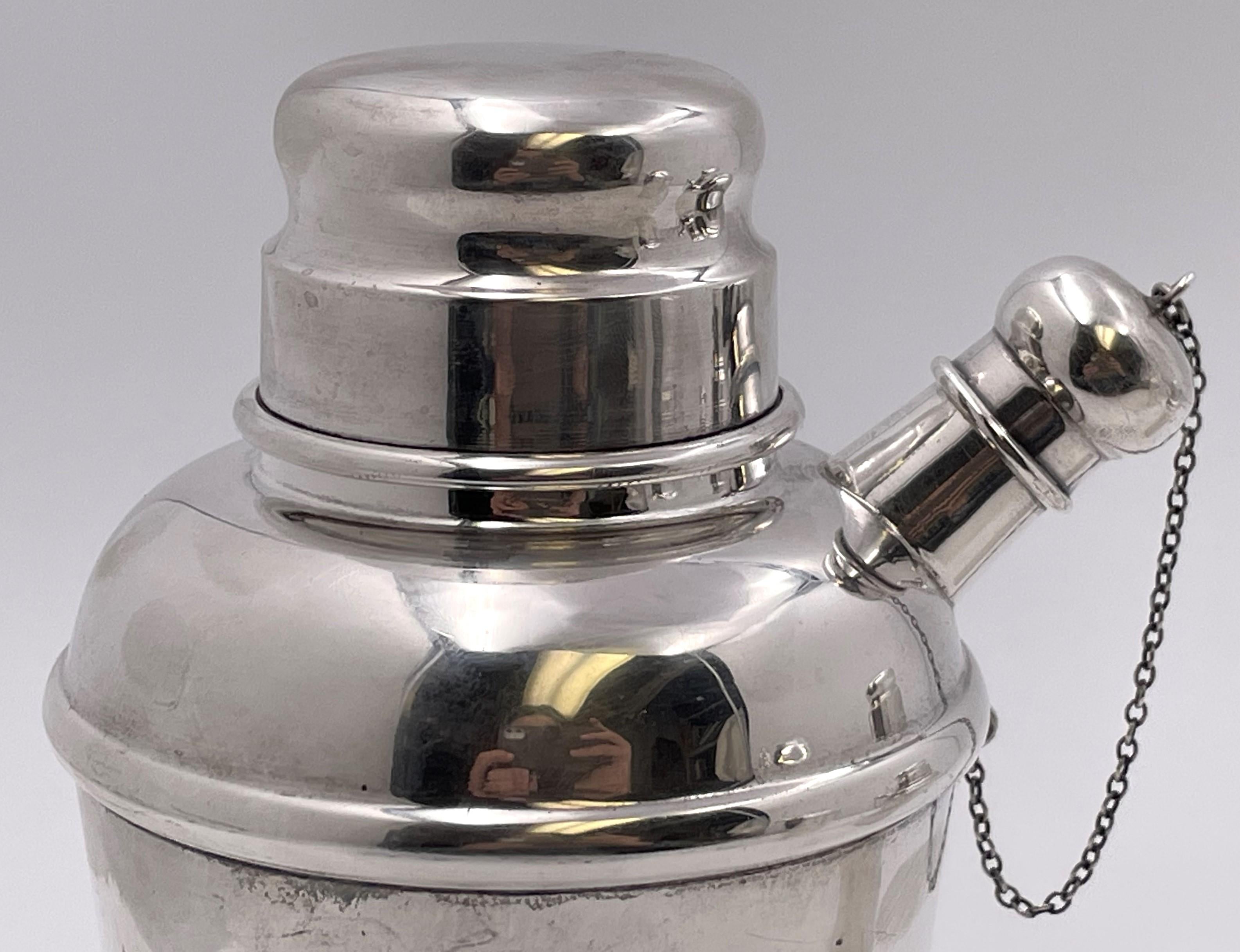 American Currier & Roby Sterling Silver Cocktail Shaker in Mid-Century Modern Style For Sale