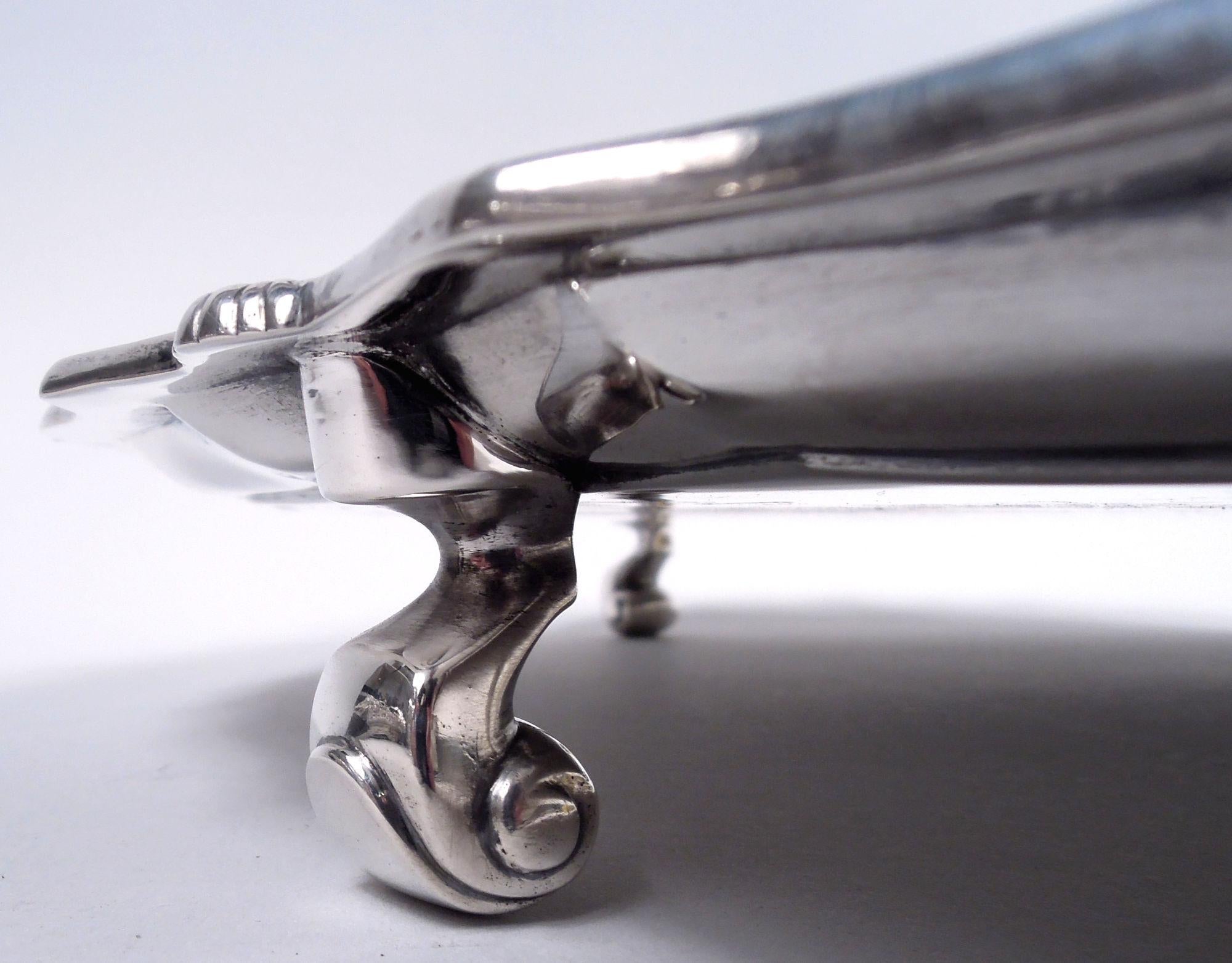 20th Century Currier & Roby Traditional Georgian Shell & Scroll Salver Tray For Sale