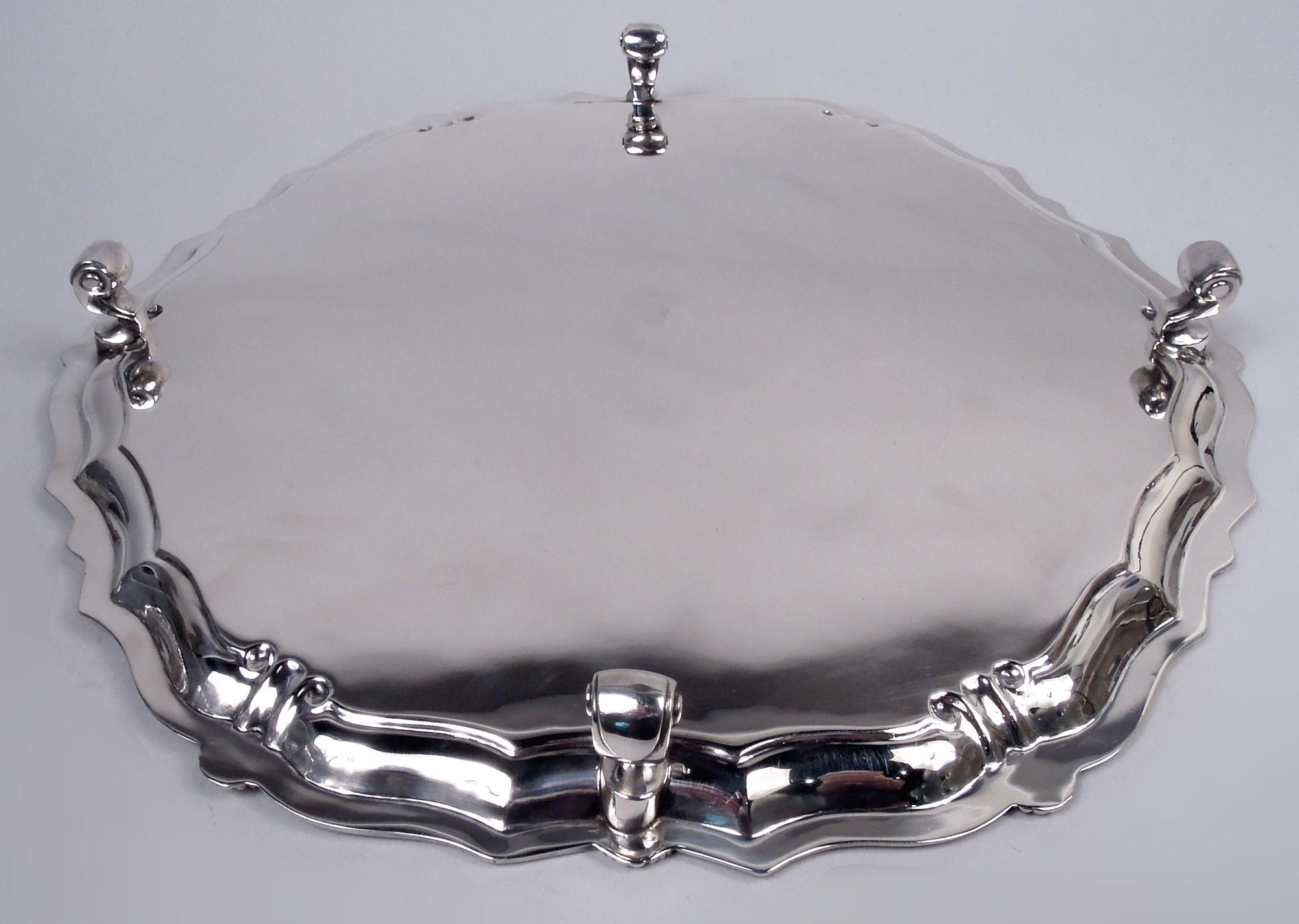Currier & Roby Traditional Georgian Shell & Scroll Salver Tray For Sale 1
