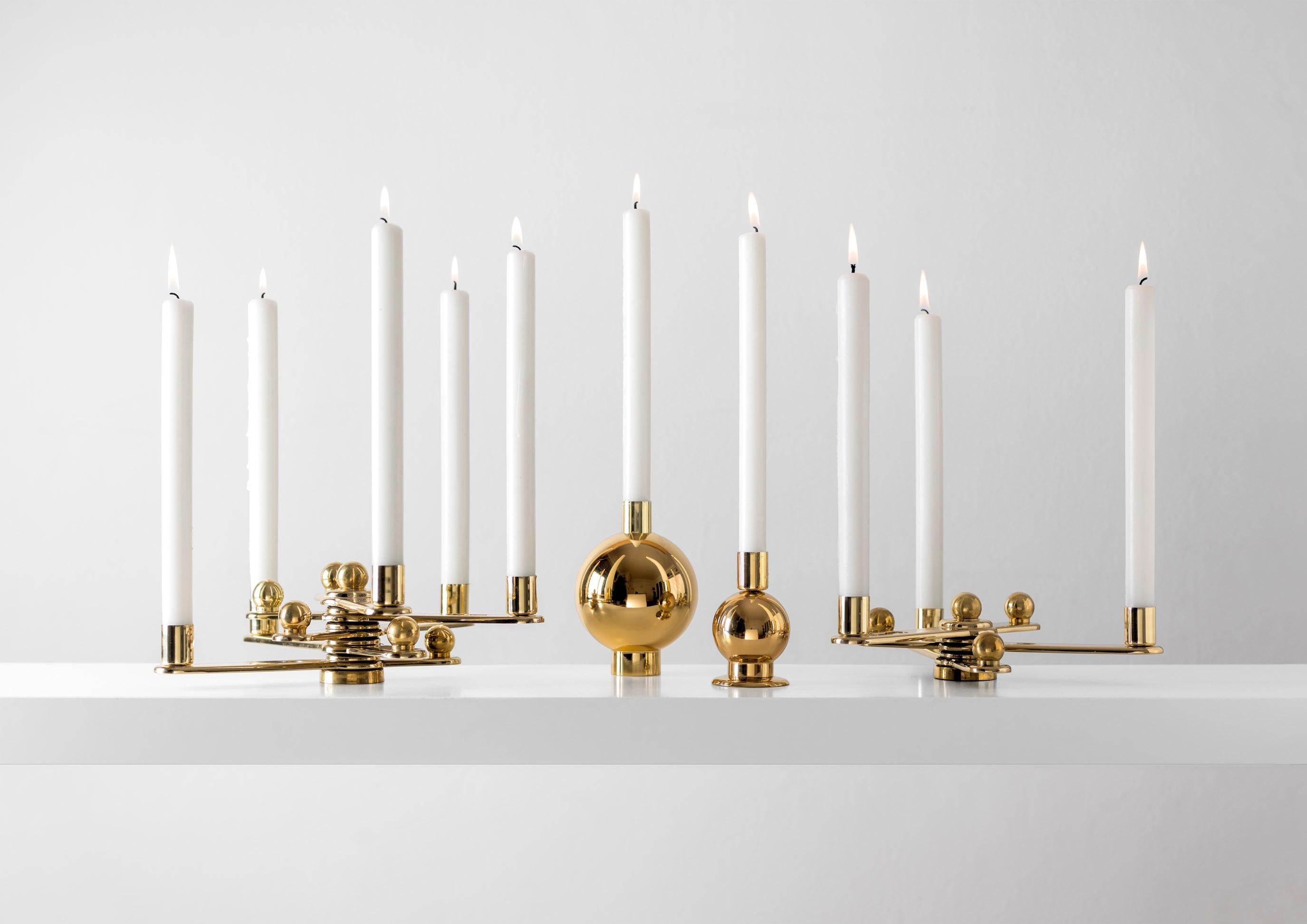Modern Curro Claret Contemporary Candleholder Brass Limited Edition