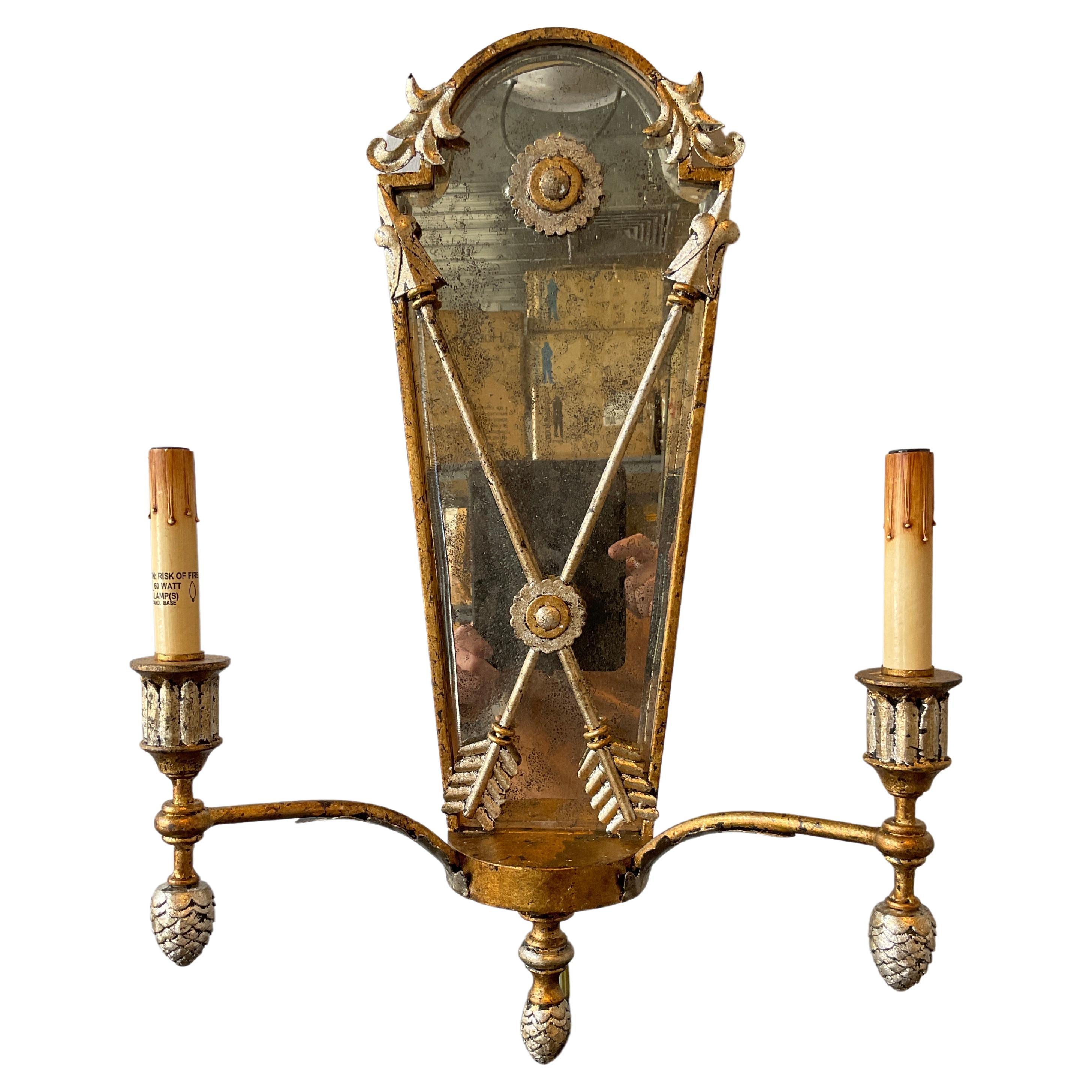 Curry & Company Mirrored Classical Sconce For Sale