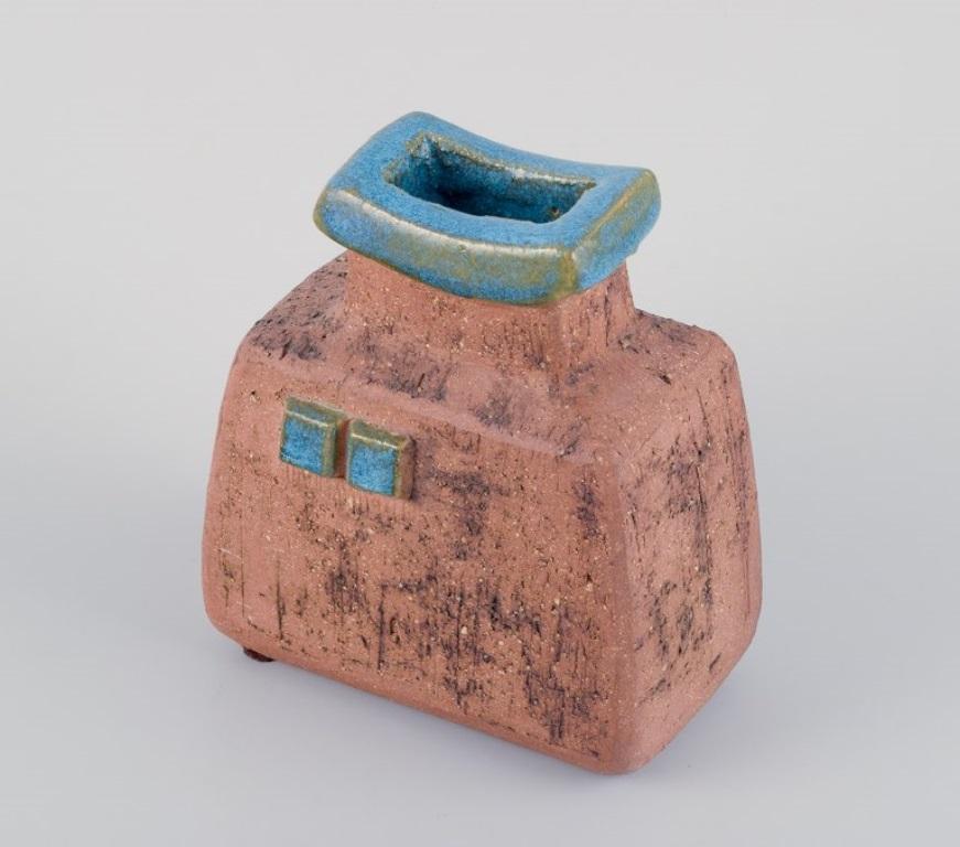Glazed Curt Addin, own workshop, Swedish ceramicist. Unique ceramic vase. For Sale