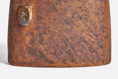 Vase à ajouts courbés, grès, Suède, 1970