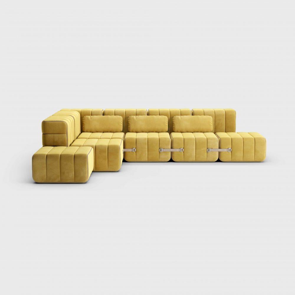 Modern Curt cushion 60x30 - Barcelona - Cornhusk - V3347/50 (Yellow) For Sale