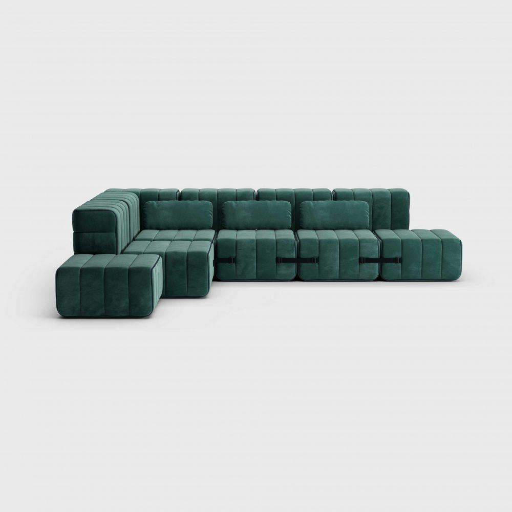 Modern Curt cushion 60x30 - Barcelona - Serpentine - V3347/39 (Green) For Sale