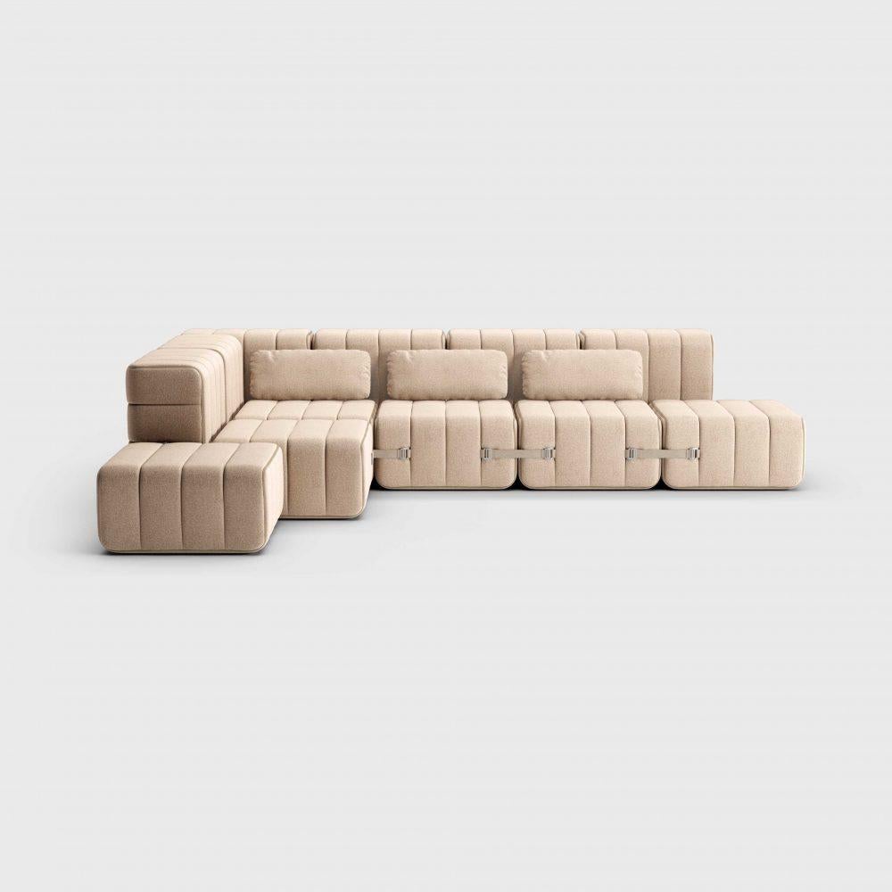 Modern Curt Cushion, Dama, 0029 'Beige / Grey' For Sale
