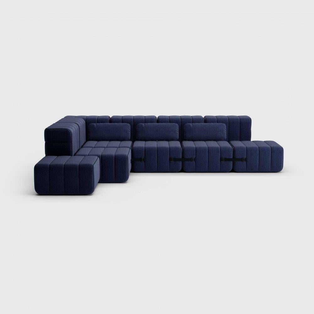 Modern Curt Cushion, Dama - 0048 'Dark Blue' For Sale