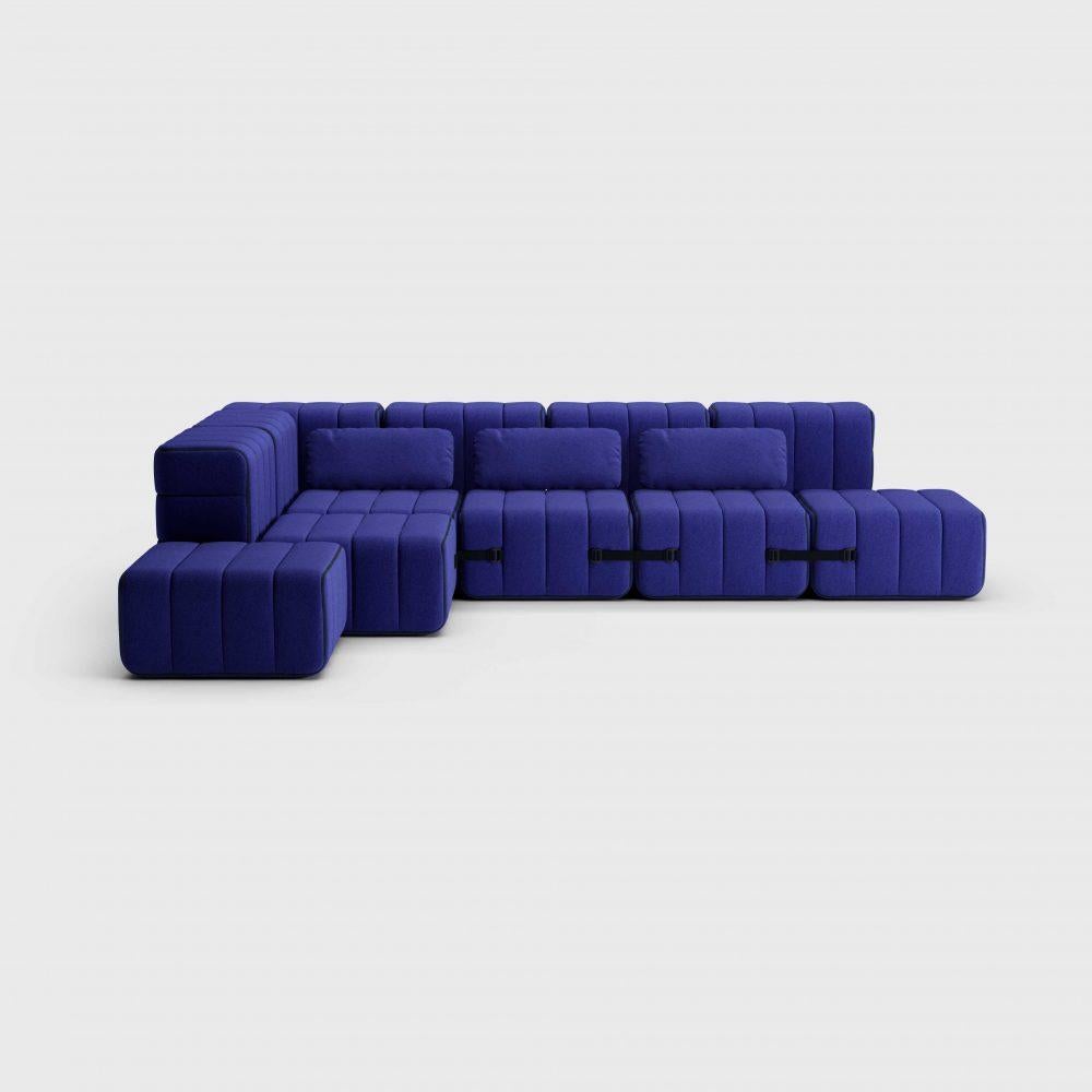 Modern Curt cushion 60x30 - Jet - 9605 (Blue) For Sale