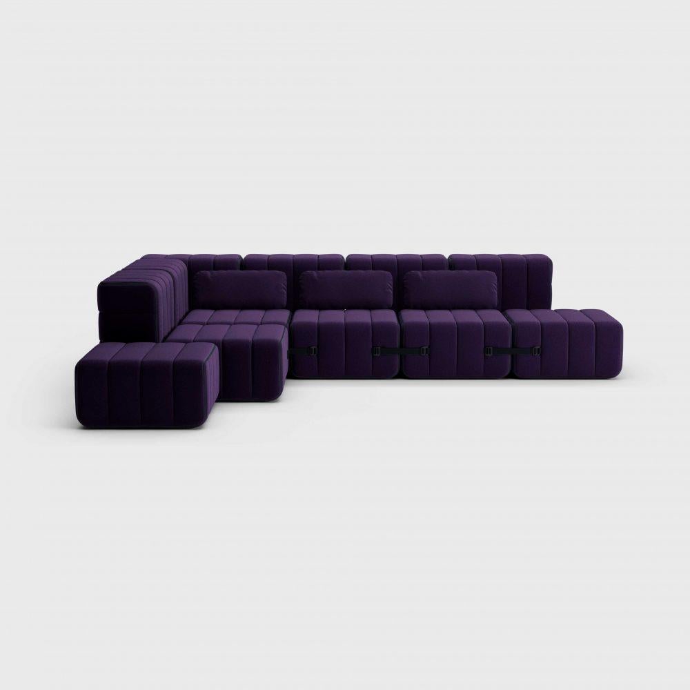 Modern Curt Cushion, Jet, 9607 'Blue / Purple' For Sale