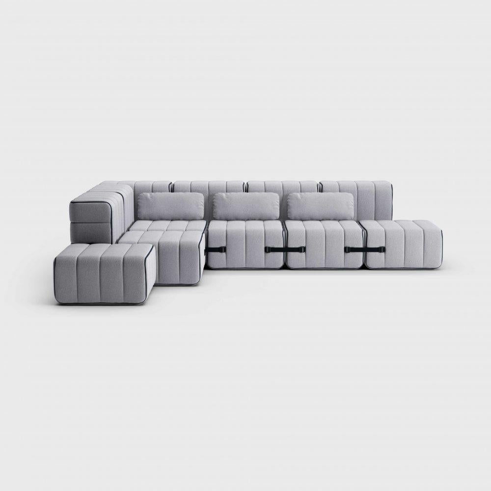 Modern Curt cushion 60x30 - Jet - 9803 (Grey) For Sale