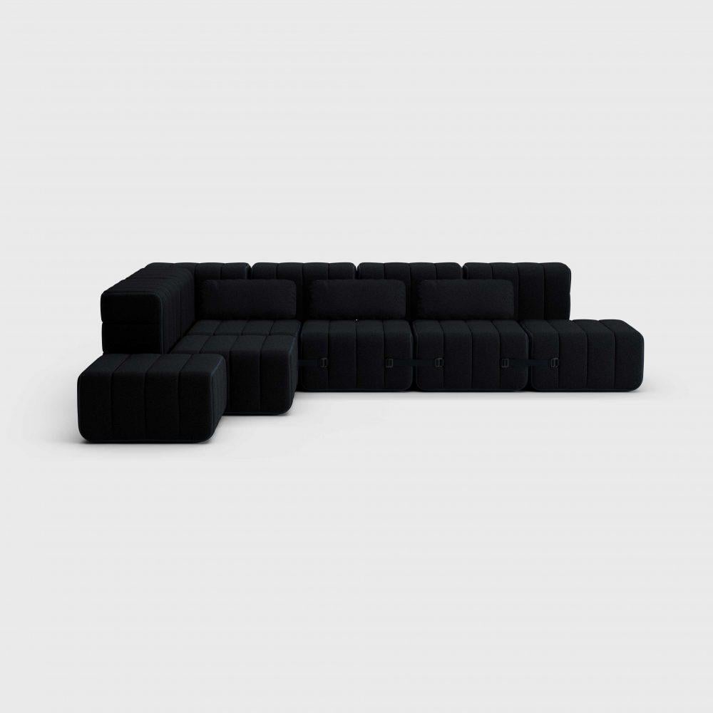 Modern Curt cushion, Sera, Ebony 'Black' For Sale