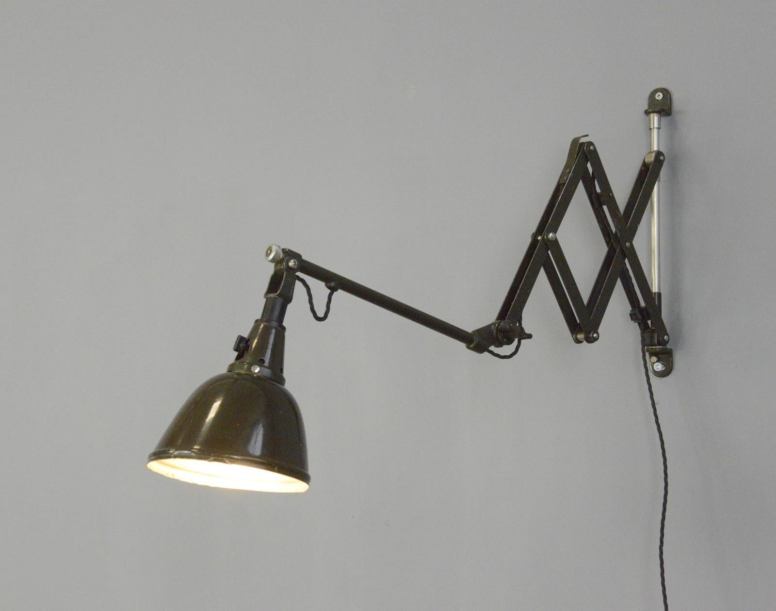 Curt Fischer Midgard Scissor Lamp circa 1930s 3