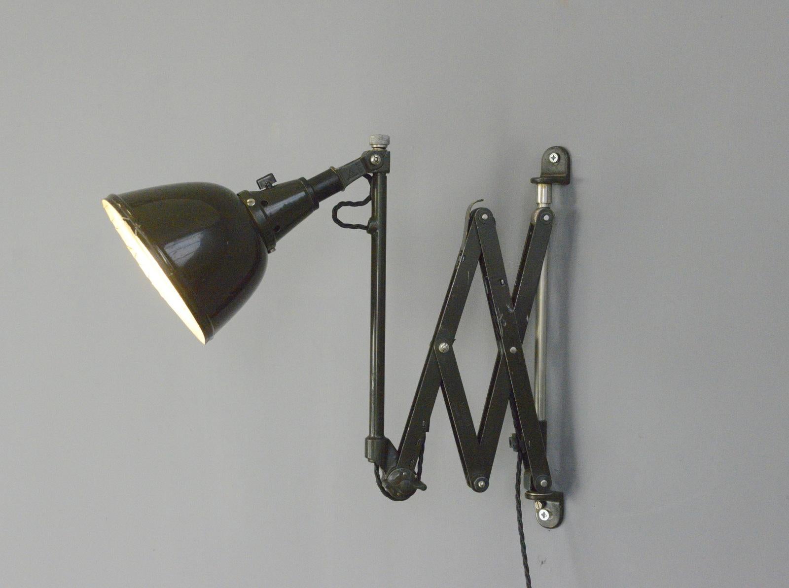 Steel Curt Fischer Midgard Scissor Lamp circa 1930s