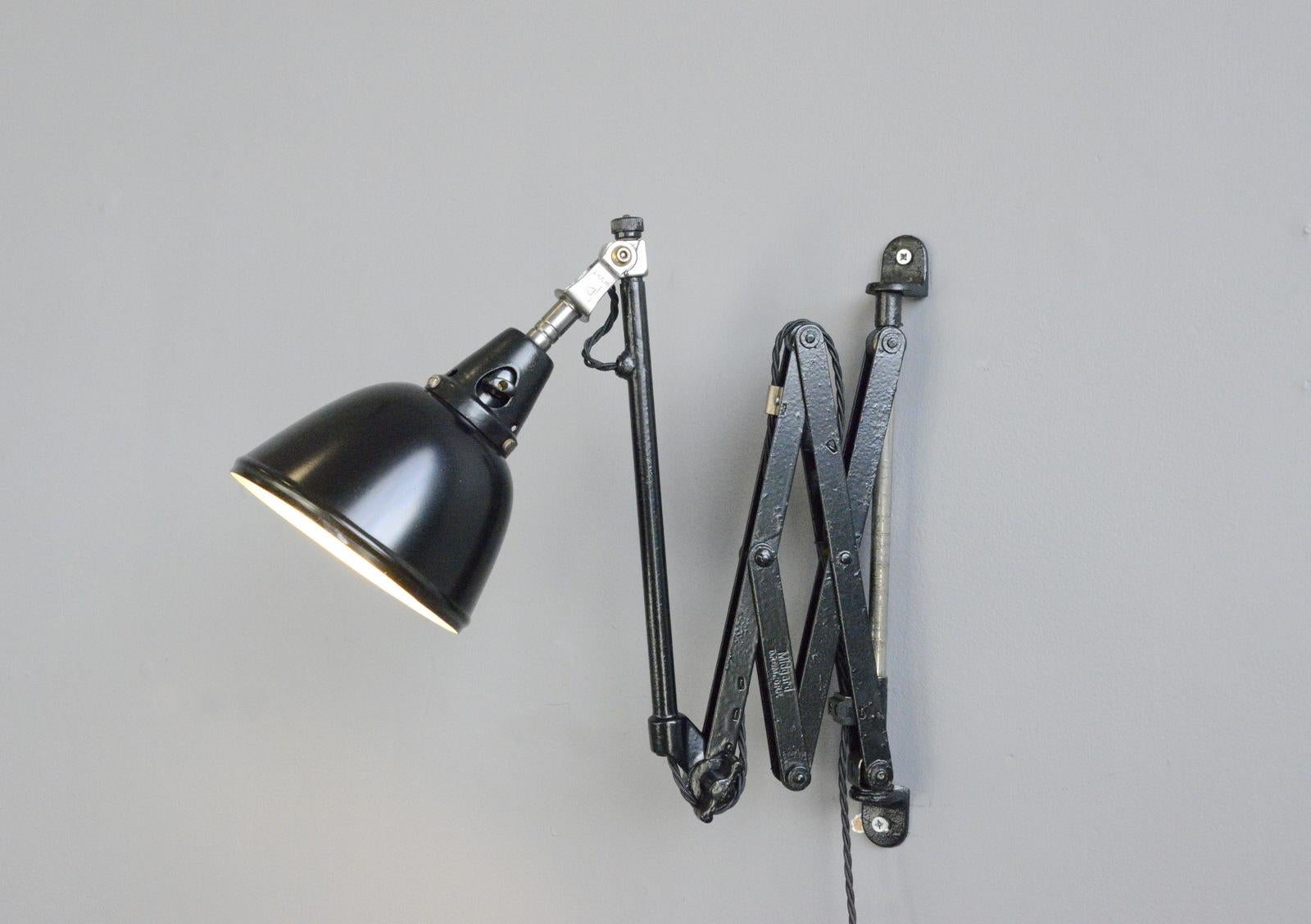 Steel Curt Fischer Midgard Scissor Lamp, circa 1930s