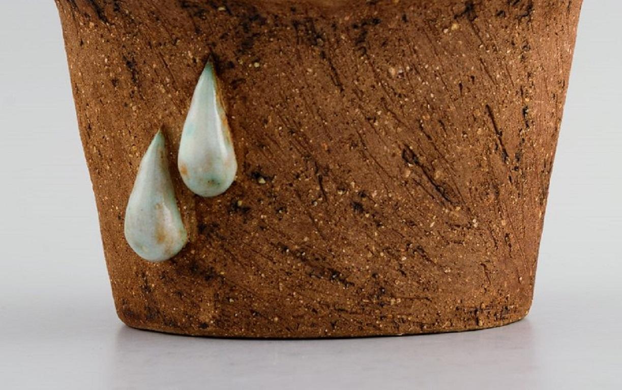 Scandinavian Modern Curt M. Addin for Glumslöv, Freeform Vase in Glazed Stoneware For Sale