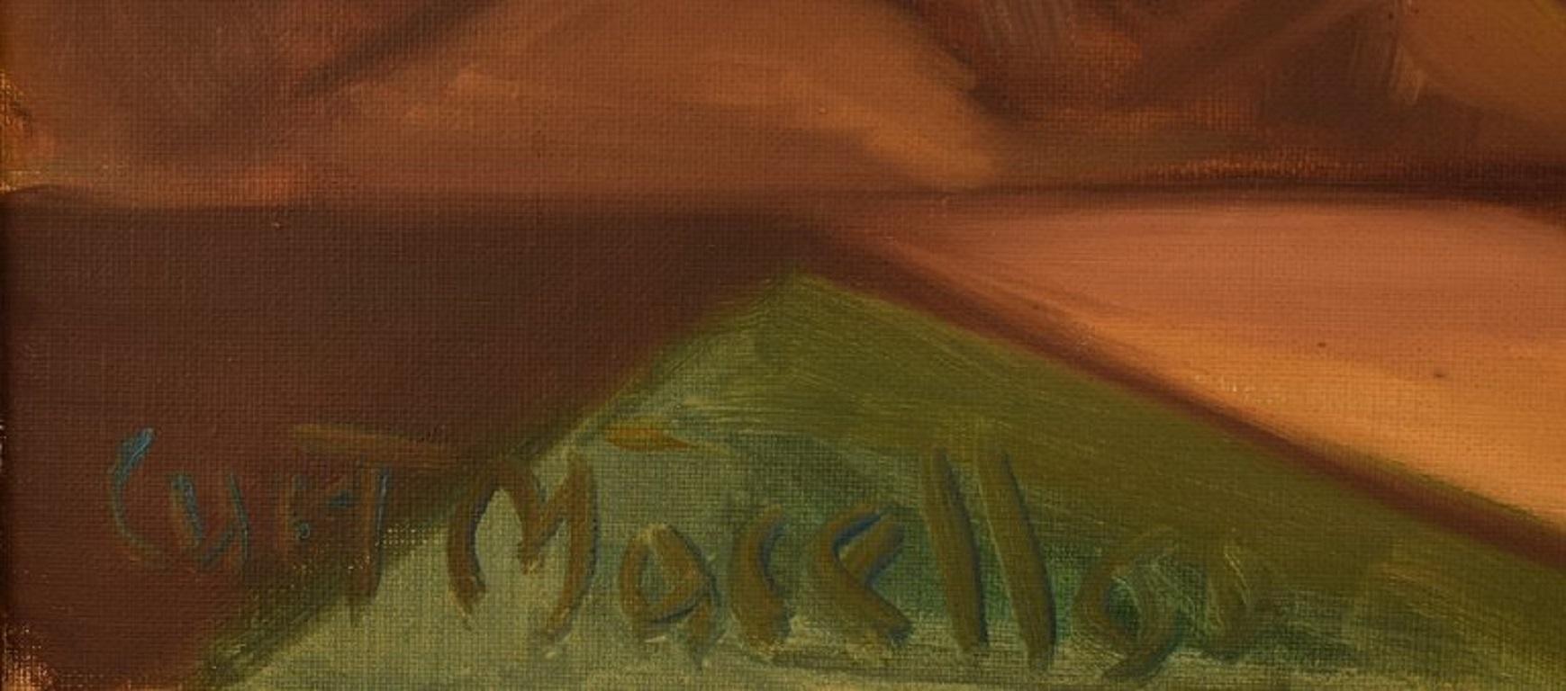 Curt Macell Listed Swedish Artist, Oil on Canvas, Jockeys on Horseback For Sale 3