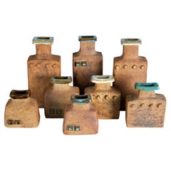 Curt Magnus Addin, a collection of 8 stoneware vases, 1980s