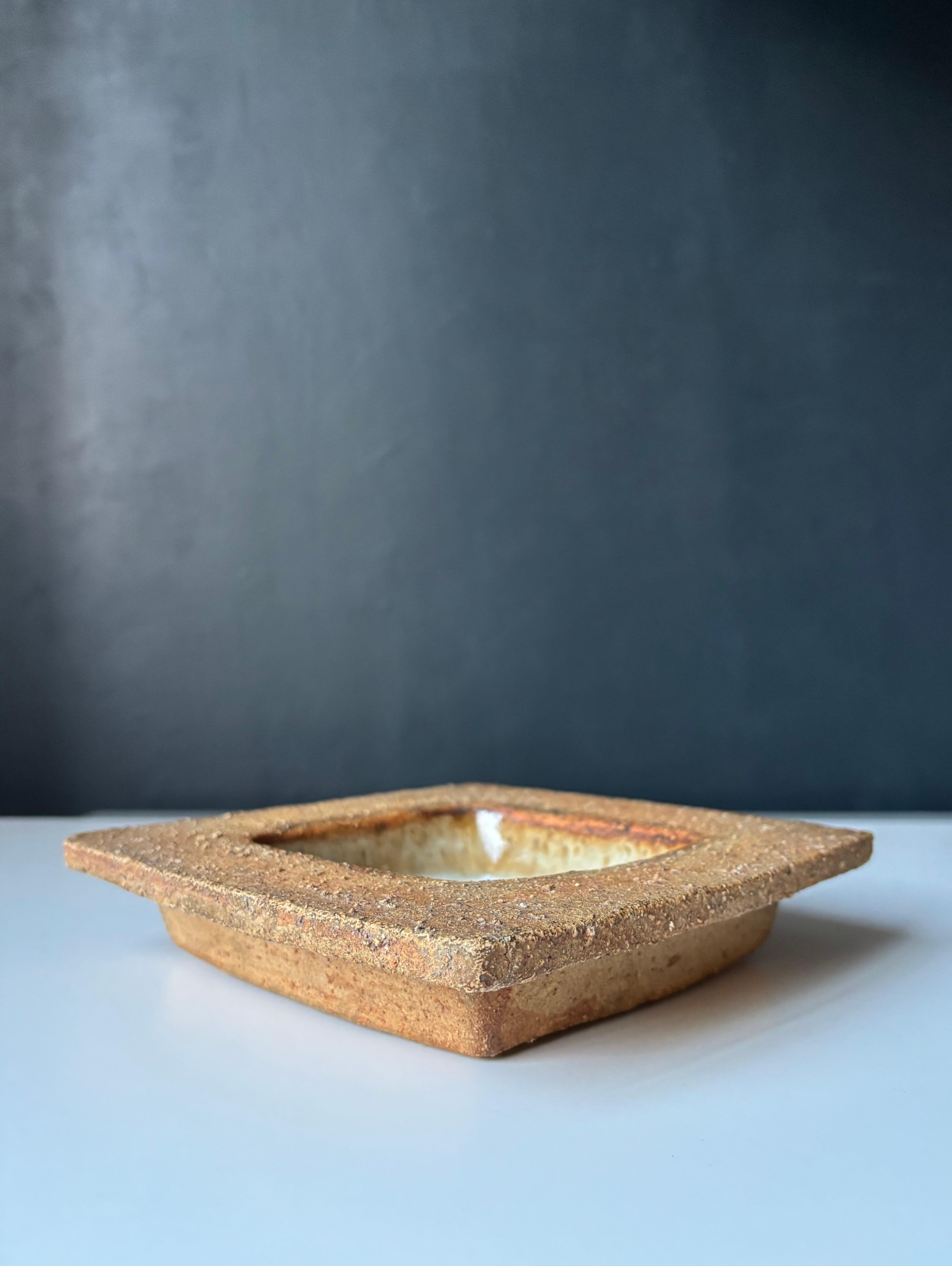 20th Century Curt-Magnus Addin Brutalist Stoneware Dish, 1980s