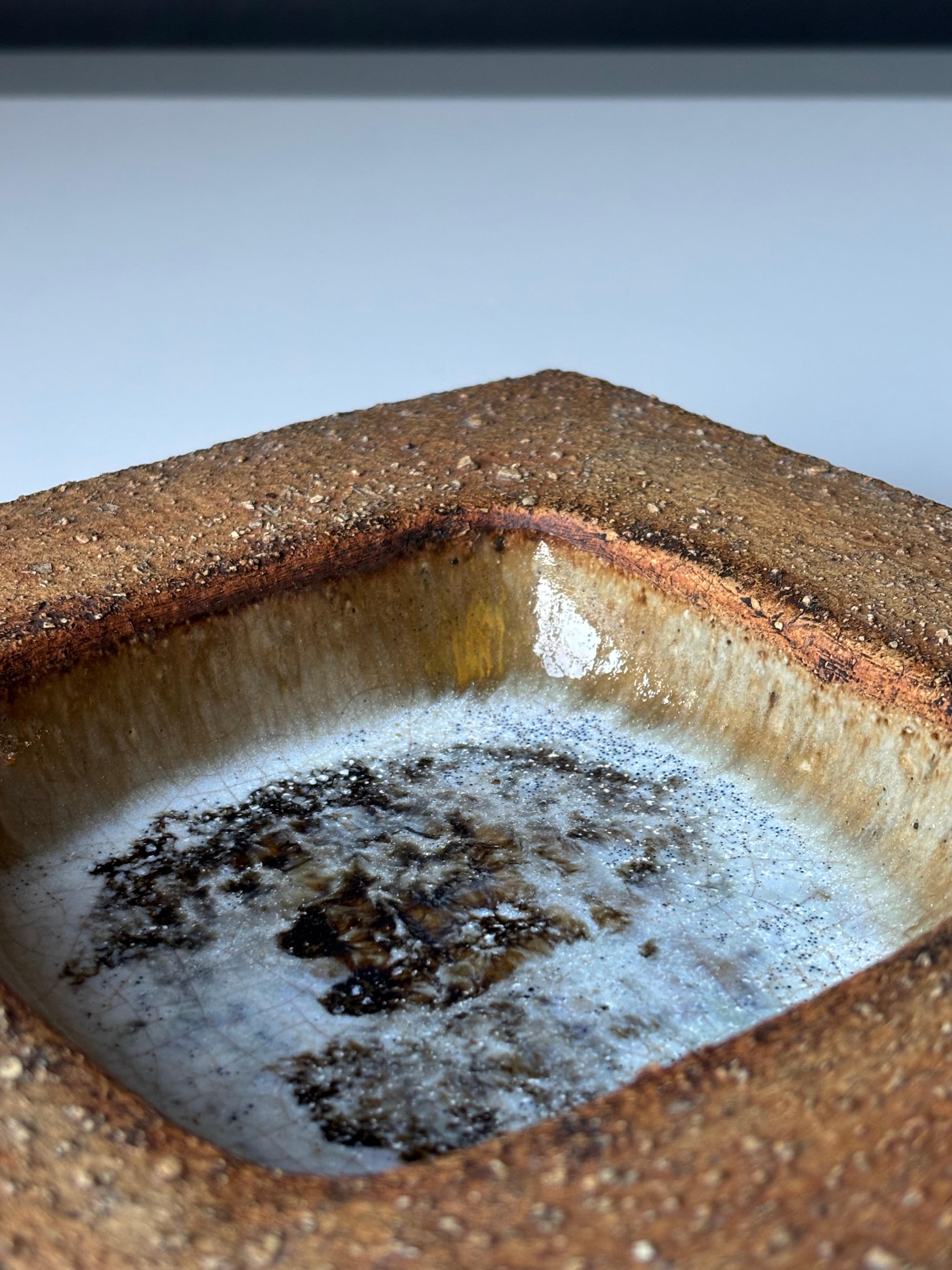 Curt-Magnus Addin Brutalist Stoneware Dish, 1980s 1
