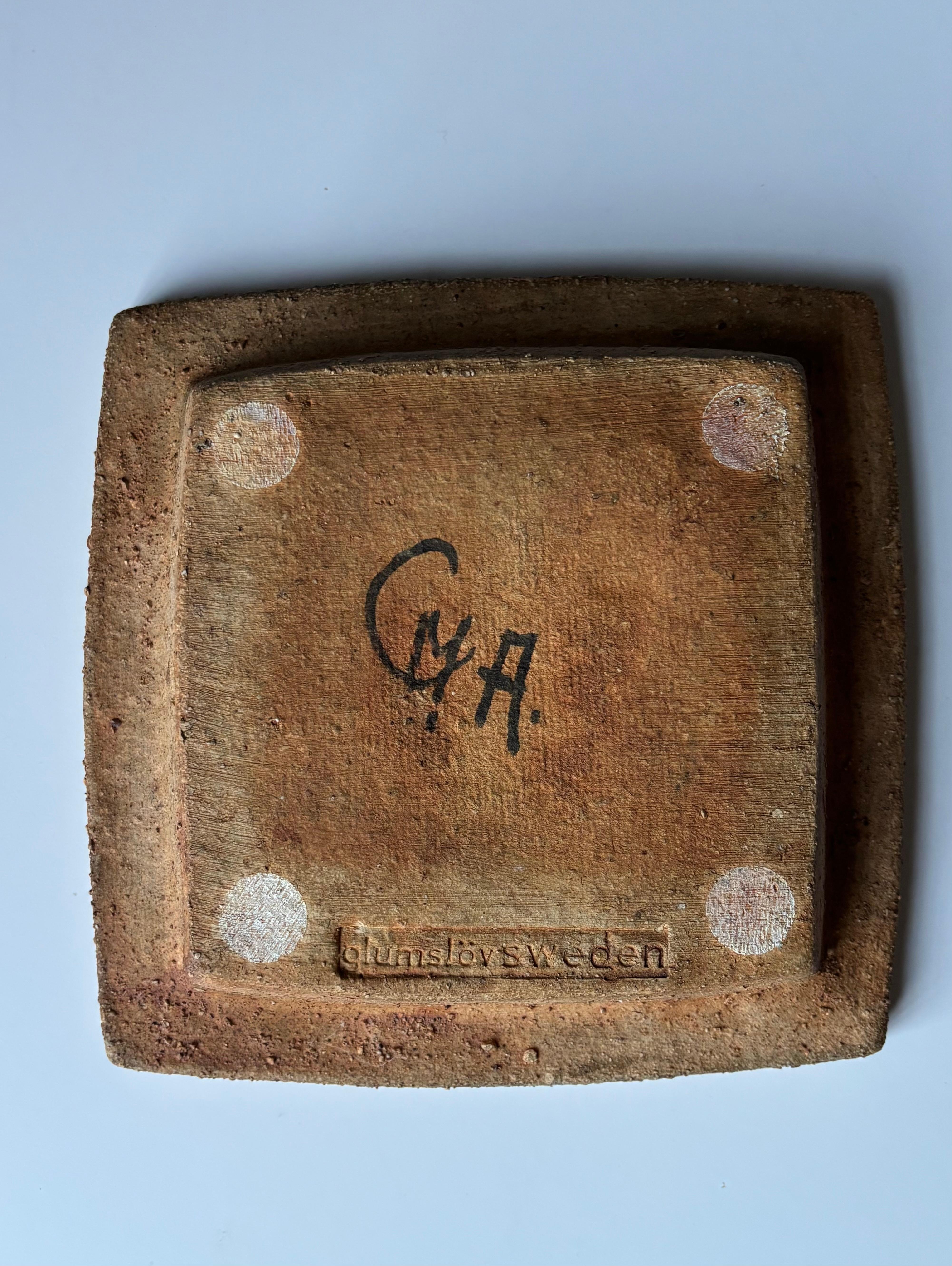 Curt-Magnus Addin Brutalist Stoneware Dish, 1980s 2