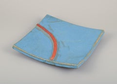 Curt Magnus Addin. Swedish ceramic artist. Square ceramic tray/dish