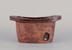 Curt Magnus Addin, Swedish ceramic artist. Unique oval ceramic vase