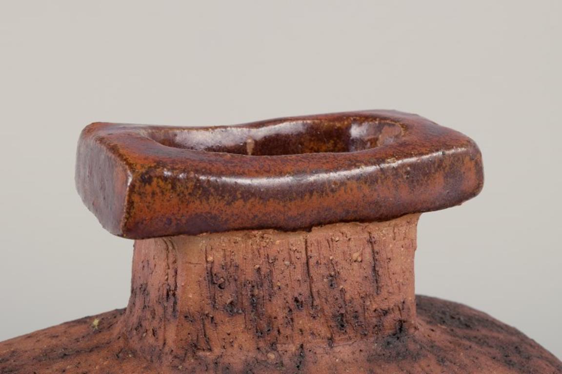 Vernissé Curt Magnus Addin, céramiste suédois Vase en céramique, 1970 en vente