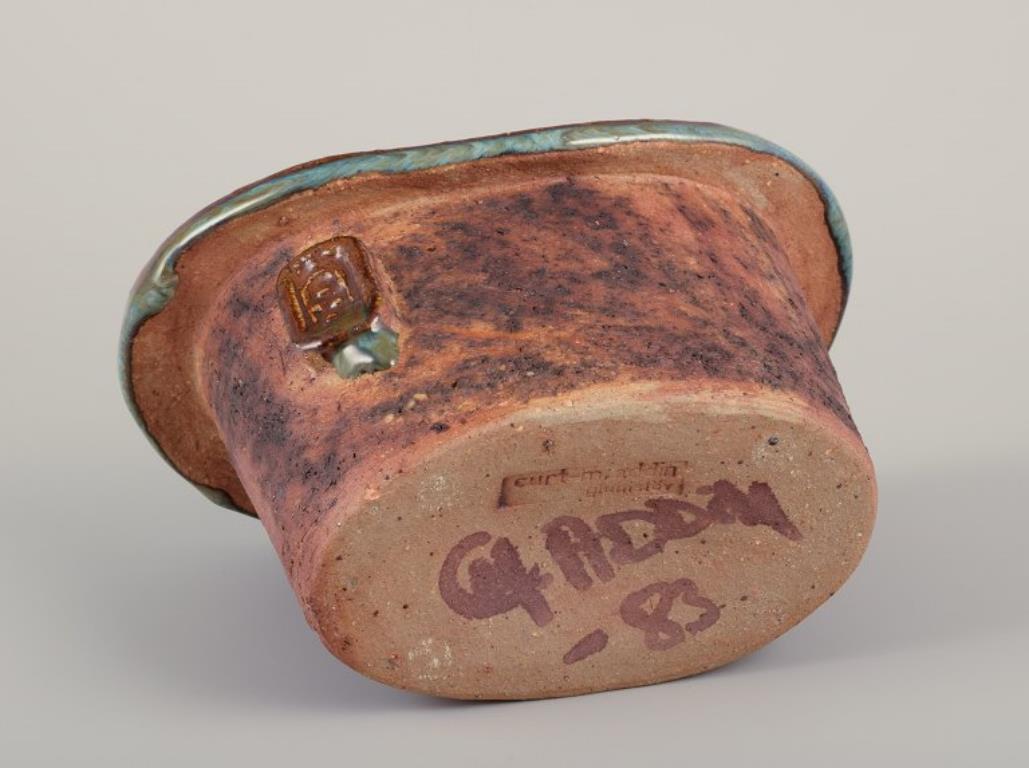 Fine XX secolo Curt Magnus Addin, ceramista svedese. Vaso in ceramica in stile modernista. in vendita