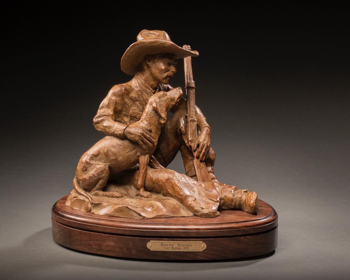 Huntin' Buddies - Sculpture by Curt Mattson
