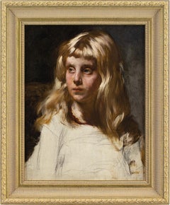 Antique Curt Ruger, Portrait Study Of A Girl, Oil Painting