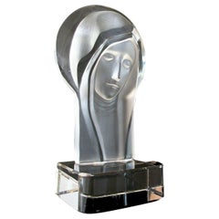 Curt Schlevogt, Artur Pleva, 'Madonna' Glass Sculpture, C.R., circa 1930's