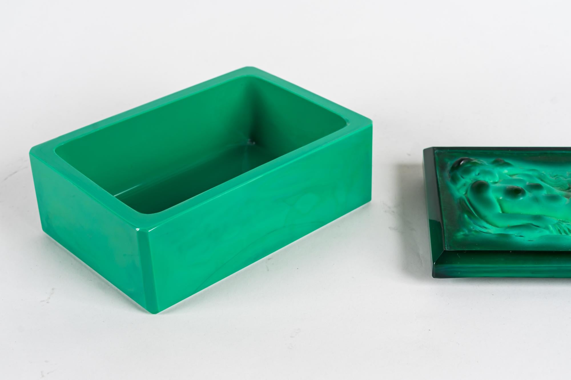 Art Deco Curt Schlevogt Glass Box Around 1930s For Sale