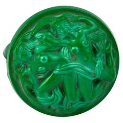 Curt Schlevot Czech Malachite Glass Lidded Art Deco Box 