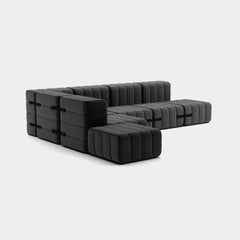 Curt-Set 12 - e.g. Flexible large corner sofa - Dama - 0004 (Dark grey)