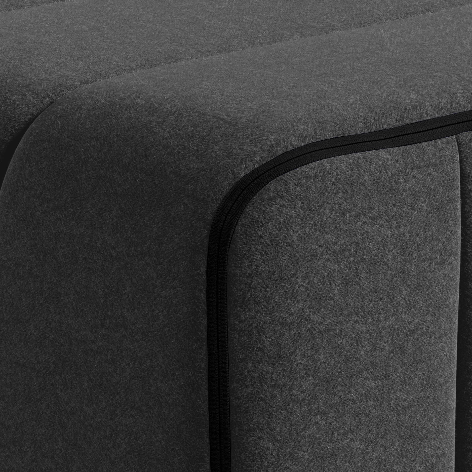 German Curt-Set 12 - e.g. Flexible large corner sofa - Dama - 0004 (Dark grey) For Sale