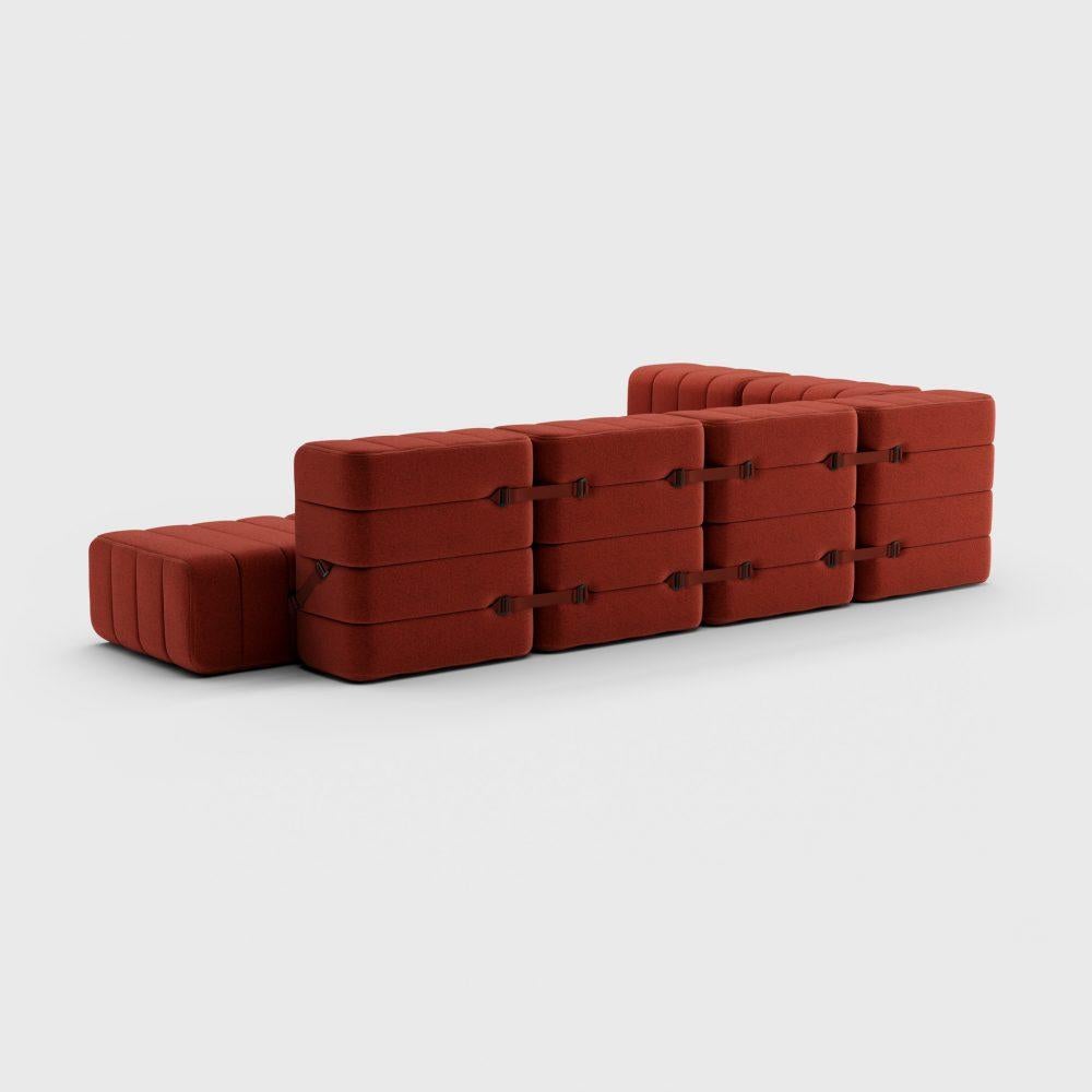 Gebogenes 12 - z. B. Flexibles großes Eck-Sofa - Dama - 0058 ''Red'' (Moderne) im Angebot