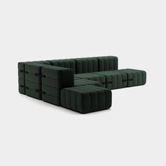 Curt-Set 12 - e.g. Flexible large corner sofa - Dama - 0061 (Dark green)